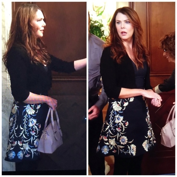 ASO As Seen On Gilmore Girls Lorelai Gilmore Floral Embroidered Dress Size 4 - Picture 2 of 12